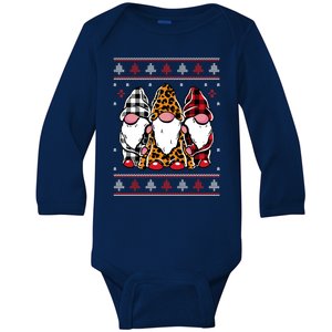 Ugly Christmas Gnomes Baby Long Sleeve Bodysuit