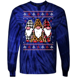 Ugly Christmas Gnomes Tie-Dye Long Sleeve Shirt