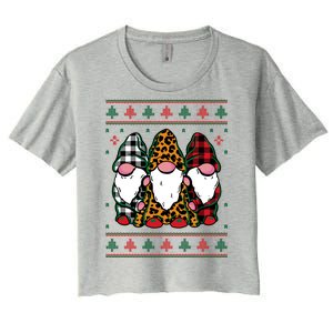 Ugly Christmas Gnomes Women's Crop Top Tee