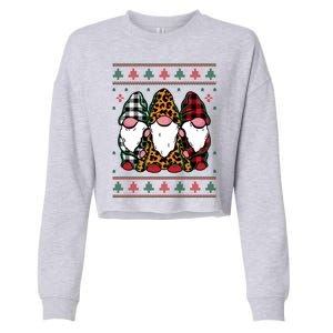 Ugly Christmas Gnomes Cropped Pullover Crew