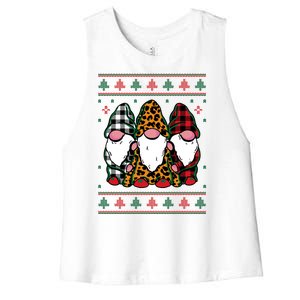 Ugly Christmas Gnomes Women's Racerback Cropped Tank