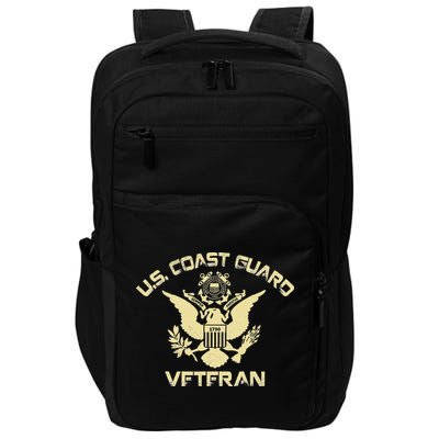U.S. Coast Guard Veteran Eagle Vintage Veterans Day Impact Tech Backpack