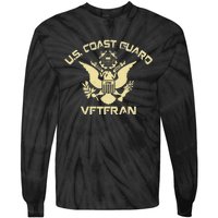 U.S. Coast Guard Veteran Eagle Vintage Veterans Day Tie-Dye Long Sleeve Shirt