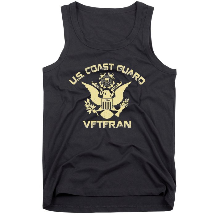 U.S. Coast Guard Veteran Eagle Vintage Veterans Day Tank Top