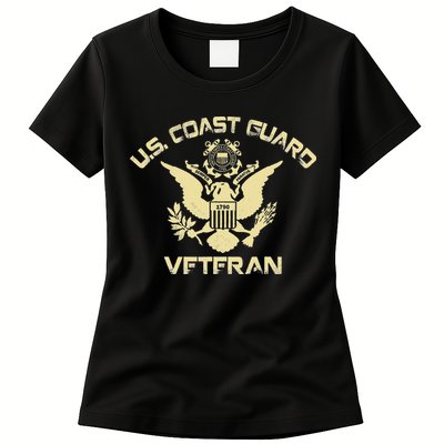U.S. Coast Guard Veteran Eagle Vintage Veterans Day Womens T-Shirt