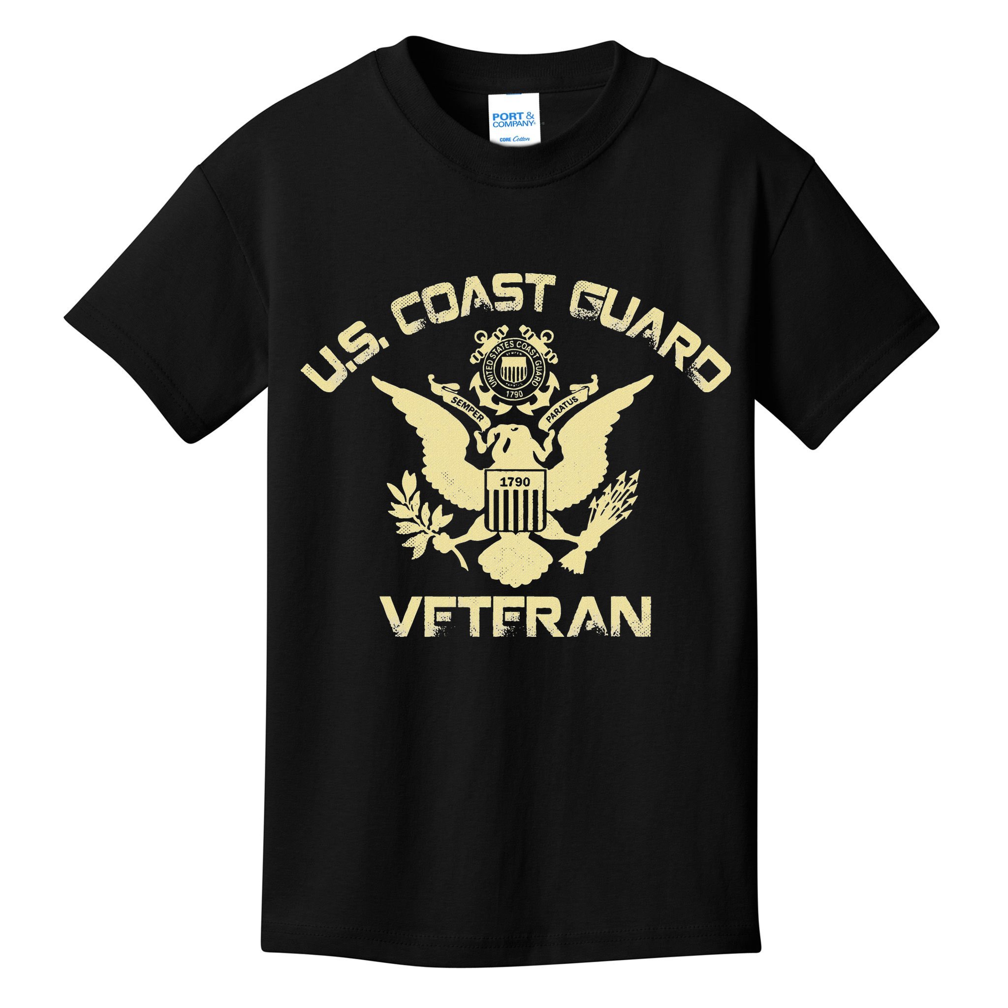 U.S. Coast Guard Veteran Eagle Vintage Veterans Day Kids T-Shirt