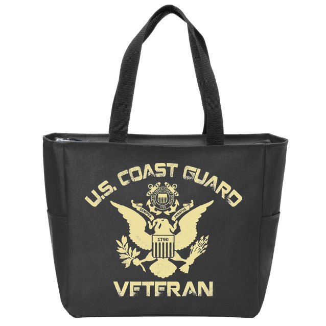 U.S. Coast Guard Veteran Eagle Vintage Veterans Day Zip Tote Bag