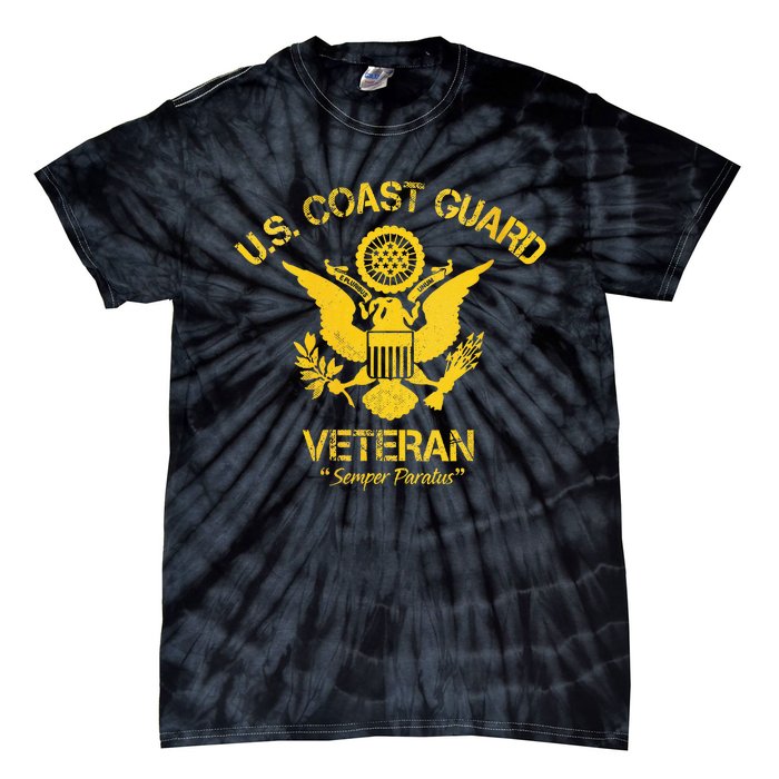 U.S. Coast Guard Veteran Eagle Vintage Veterans Day Tie-Dye T-Shirt