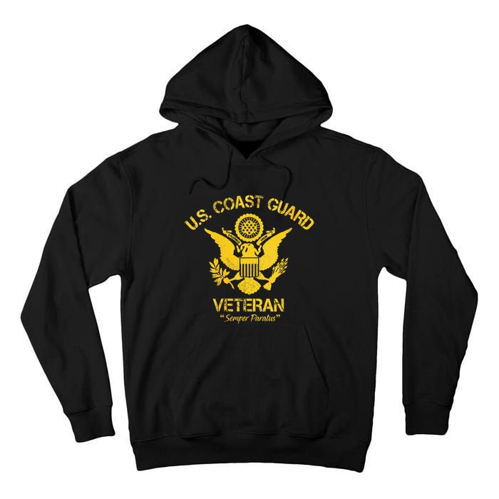 U.S. Coast Guard Veteran Eagle Vintage Veterans Day Tall Hoodie