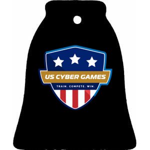 Us Cyber Games Play Compete Pwn Ceramic Bell Ornament