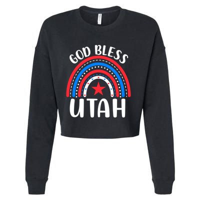 Utah Cute Gift I Love Utah Usa Gift Cropped Pullover Crew