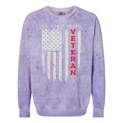 Us Coast Guard Veteran Uscg American Flag Colorblast Crewneck Sweatshirt