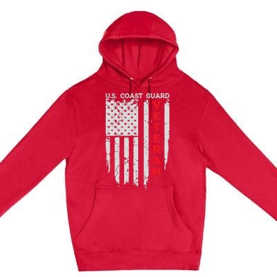 Us Coast Guard Veteran Uscg American Flag Premium Pullover Hoodie