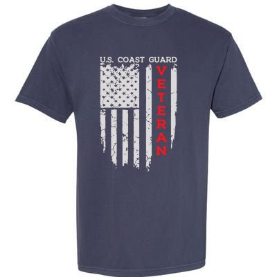 Us Coast Guard Veteran Uscg American Flag Garment-Dyed Heavyweight T-Shirt