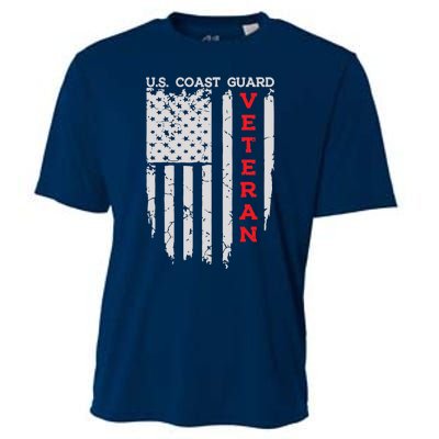 Us Coast Guard Veteran Uscg American Flag Cooling Performance Crew T-Shirt