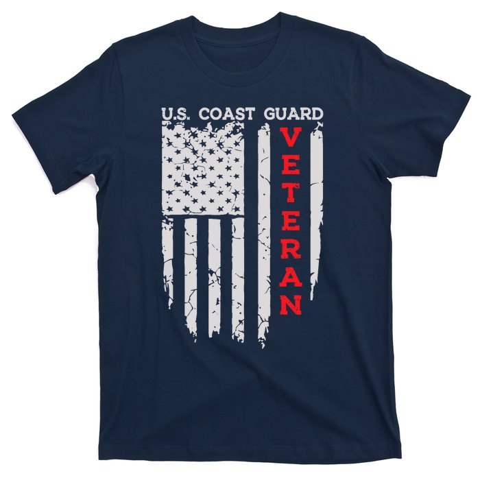 Us Coast Guard Veteran Uscg American Flag T-Shirt