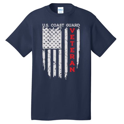 Us Coast Guard Veteran Uscg American Flag Tall T-Shirt