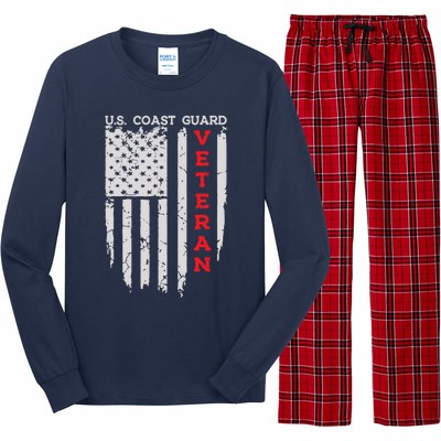 Us Coast Guard Veteran Uscg American Flag Long Sleeve Pajama Set