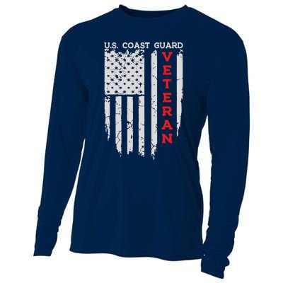 Us Coast Guard Veteran Uscg American Flag Cooling Performance Long Sleeve Crew