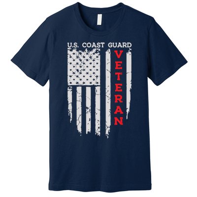 Us Coast Guard Veteran Uscg American Flag Premium T-Shirt