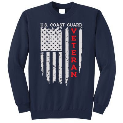 Us Coast Guard Veteran Uscg American Flag Tall Sweatshirt