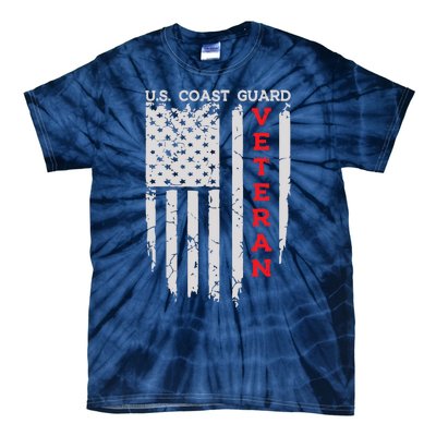 Us Coast Guard Veteran Uscg American Flag Tie-Dye T-Shirt