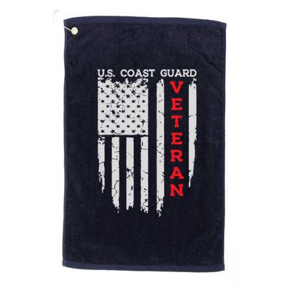 Us Coast Guard Veteran Uscg American Flag Platinum Collection Golf Towel