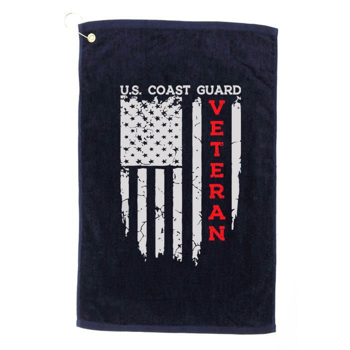 Us Coast Guard Veteran Uscg American Flag Platinum Collection Golf Towel