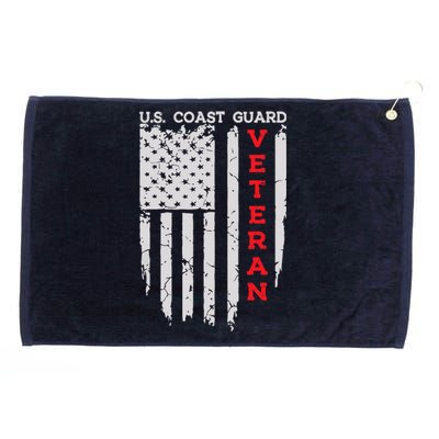 Us Coast Guard Veteran Uscg American Flag Grommeted Golf Towel