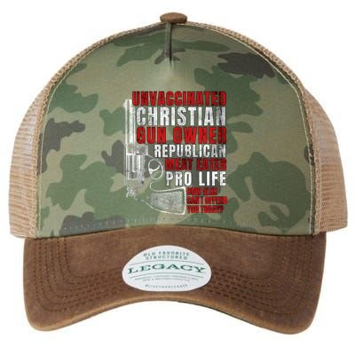 Unvaccinated Christian Gun Owner Republican Meat Eater Legacy Tie Dye Trucker Hat