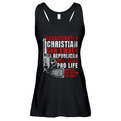 Unvaccinated Christian Gun Owner Republican Meat Eater Ladies Essential Flowy Tank