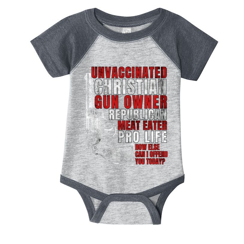 Unvaccinated Christian Gun Owner Republican Meat Eater Infant Baby Jersey Bodysuit