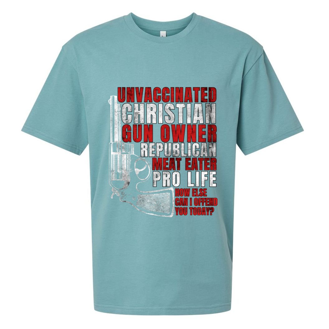 Unvaccinated Christian Gun Owner Republican Meat Eater Sueded Cloud Jersey T-Shirt