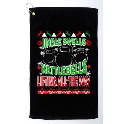 Ugly Christmas Gym Kettlebell Weightlifting Fitness Gift Platinum Collection Golf Towel