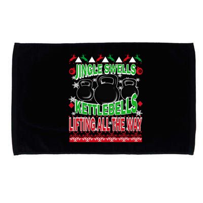 Ugly Christmas Gym Kettlebell Weightlifting Fitness Gift Microfiber Hand Towel