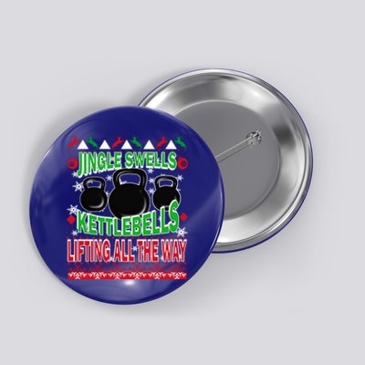 Ugly Christmas Gym Kettlebell Weightlifting Fitness Gift Button