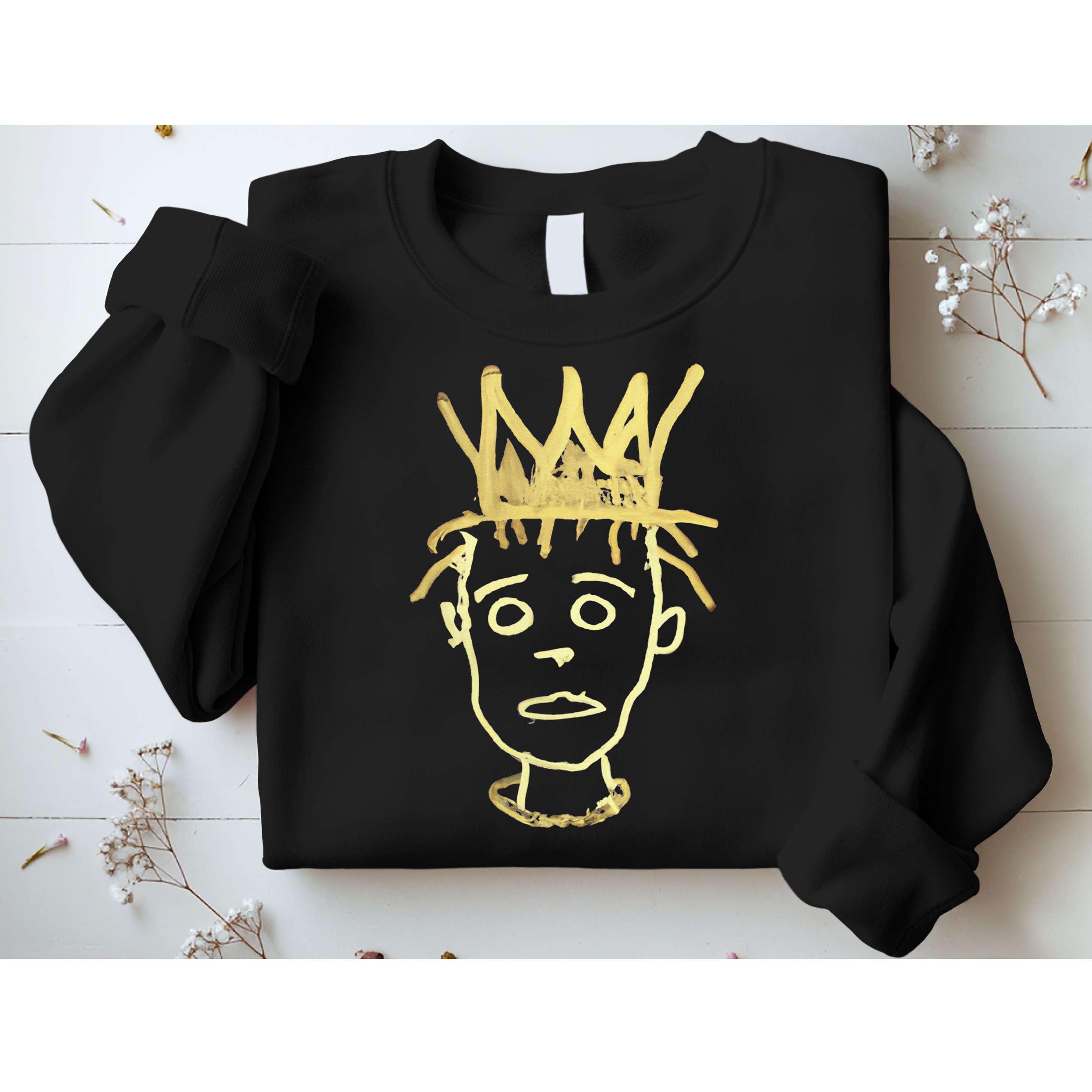 Urban Crown Graffiti Art Streetwear Expressive Drip Ink Sweatshirt