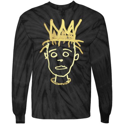 Urban Crown Graffiti Art Streetwear Expressive Drip Ink Tie-Dye Long Sleeve Shirt