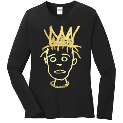 Urban Crown Graffiti Art Streetwear Expressive Drip Ink Ladies Long Sleeve Shirt