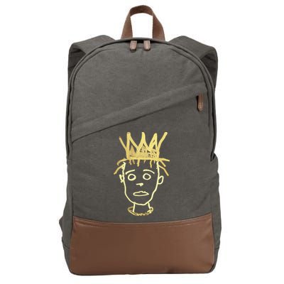 Urban Crown Graffiti Art Streetwear Expressive Drip Ink Cotton Canvas Backpack