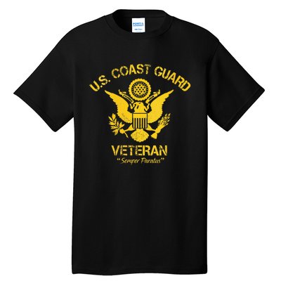 U.S. Coast Guard Veteran Eagle Vintage Veterans Day Tall T-Shirt