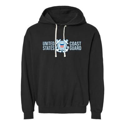 US COAST GUARD USCG UNITED STATES ANCHOR Garment-Dyed Fleece Hoodie