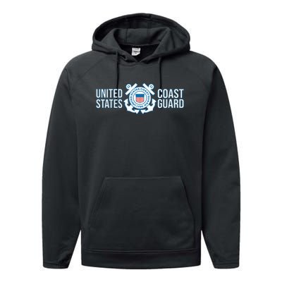 US COAST GUARD USCG UNITED STATES ANCHOR Performance Fleece Hoodie