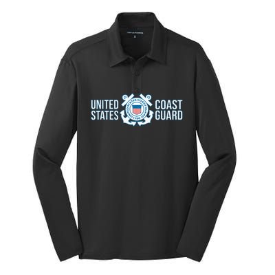 US COAST GUARD USCG UNITED STATES ANCHOR Silk Touch Performance Long Sleeve Polo