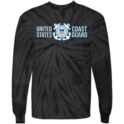 US COAST GUARD USCG UNITED STATES ANCHOR Tie-Dye Long Sleeve Shirt