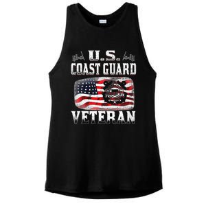 U.S. Coast Guard Veteran Vet Ladies PosiCharge Tri-Blend Wicking Tank