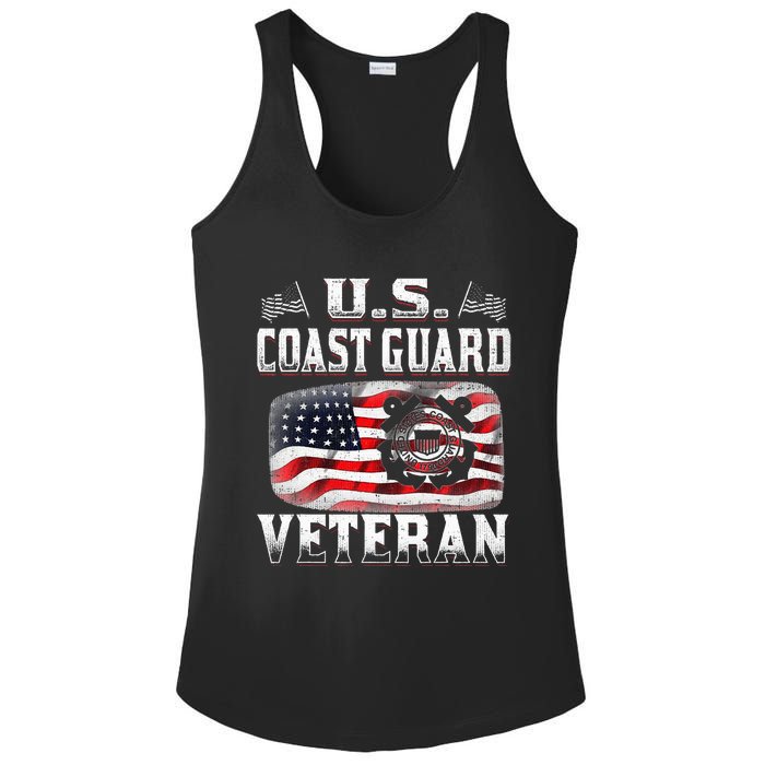 U.S. Coast Guard Veteran Vet Ladies PosiCharge Competitor Racerback Tank