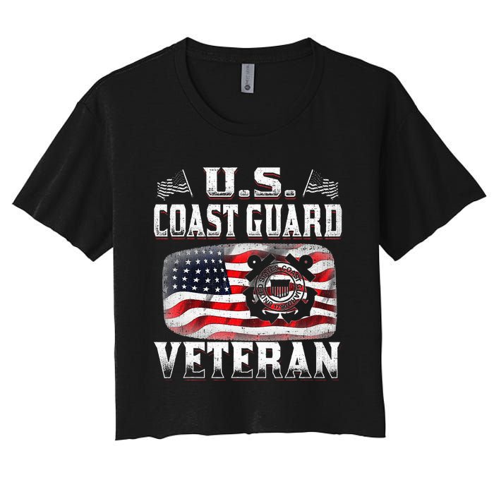 U.S. Coast Guard Veteran Vet Women's Crop Top Tee