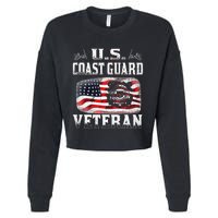 U.S. Coast Guard Veteran Vet Cropped Pullover Crew