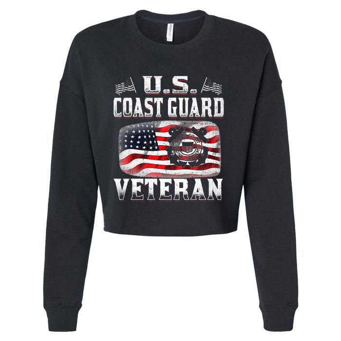 U.S. Coast Guard Veteran Vet Cropped Pullover Crew